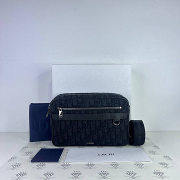 [PRE LOVED] Christian Dior Safari Messenger Bag in Black Oblique Jacquard SHW (2024)