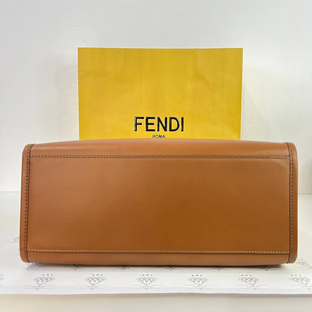 [BRAND NEW] Fendi Sunshine Tote in Brown Calfskin Leather