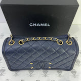 [PRE LOVED] Chanel Filigree Flap in Blue Caviar Leather Aged Gold HW (Series 22)