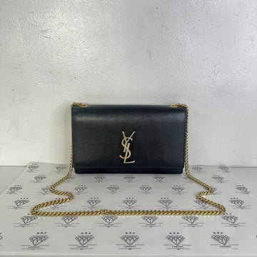[PRE LOVED] YSL Medium Kate in Black Grain De Poudre GHW