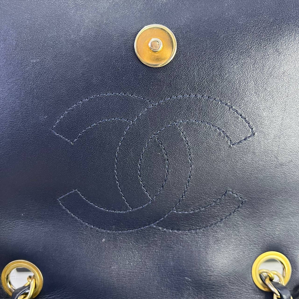 [PRE LOVED] Chanel Filigree Flap in Blue Caviar Leather Aged Gold HW (Series 22)