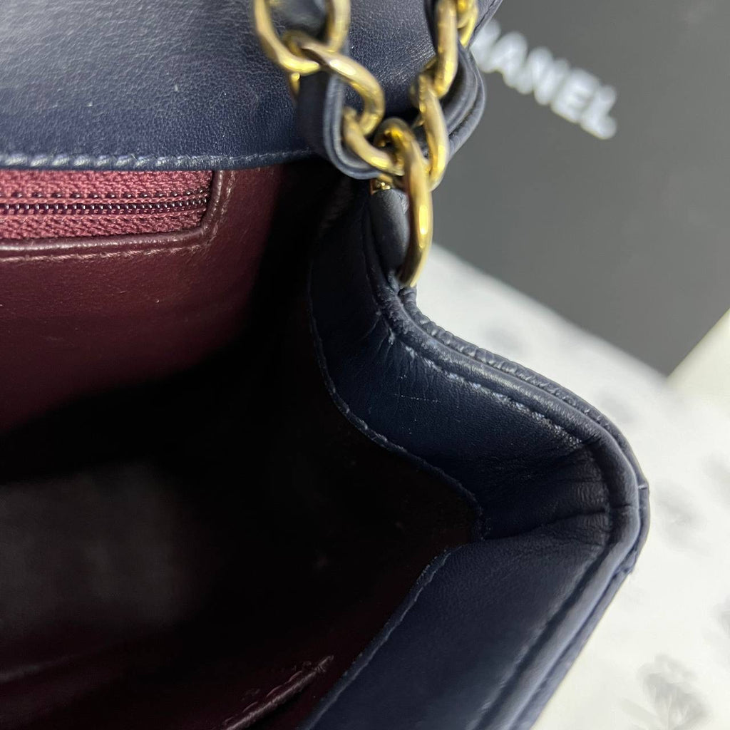 [PRE LOVED] Chanel Filigree Flap in Blue Caviar Leather Aged Gold HW (Series 22)