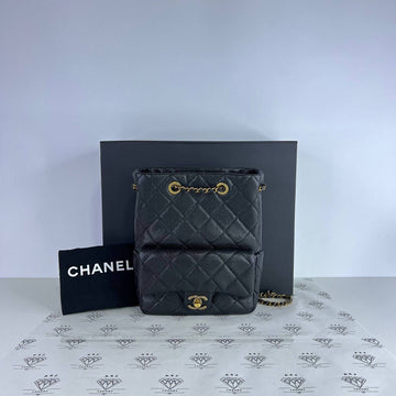 [PRE LOVED] Chanel Seasonal CC Backpack in Black Caviar GHW (microchipped)