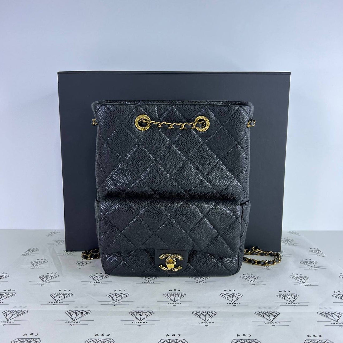 [PRE LOVED] Chanel Seasonal CC Backpack in Black Caviar GHW (microchipped)