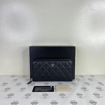 [PRE LOVED] Chanel Zippy Long Wallet in Black Lambskin Leather SHW (Series 16)