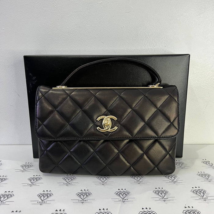 [PRE LOVED] Chanel Trendy Shoulder Bag in Black Lambskin Leather Light Gold HW (Series 20)