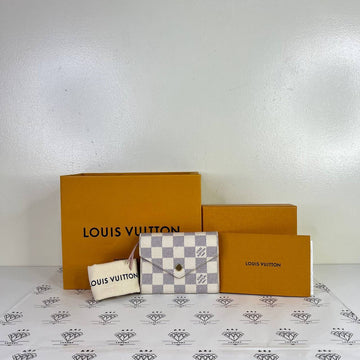 [PRE LOVED] Louis Vuitton Victorine Wallet in Damier Azur Rose Ballerine interior (microchipped)
