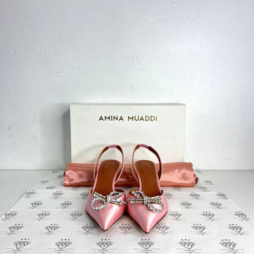 [PRE LOVED] Amina Muaddi Rosie Slingback 60MM in Light Rose Size 37.5EU