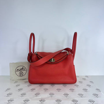 [PRE LOVED] Hermes Lindy 26 in Rose Jaipur Clemence Leather PHW (Stamp T - 2015)