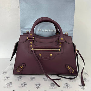 [PRE LOVED] Balenciaga Neo Classic Small Top Handle in Bordeaux GHW