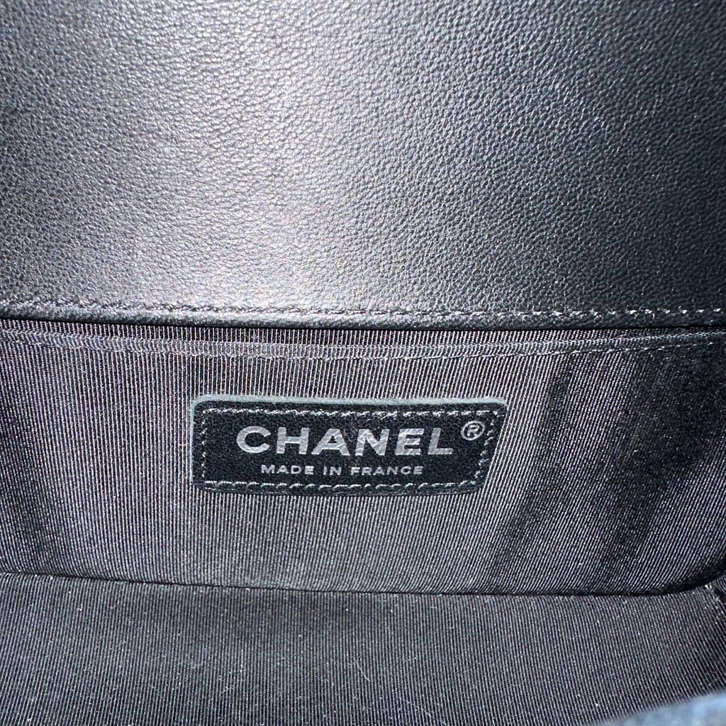 [PRE LOVED] Chanel 17S Collection Small Leboy Chevron in Black Lambskin & PVC Leather SHW (Series 24)