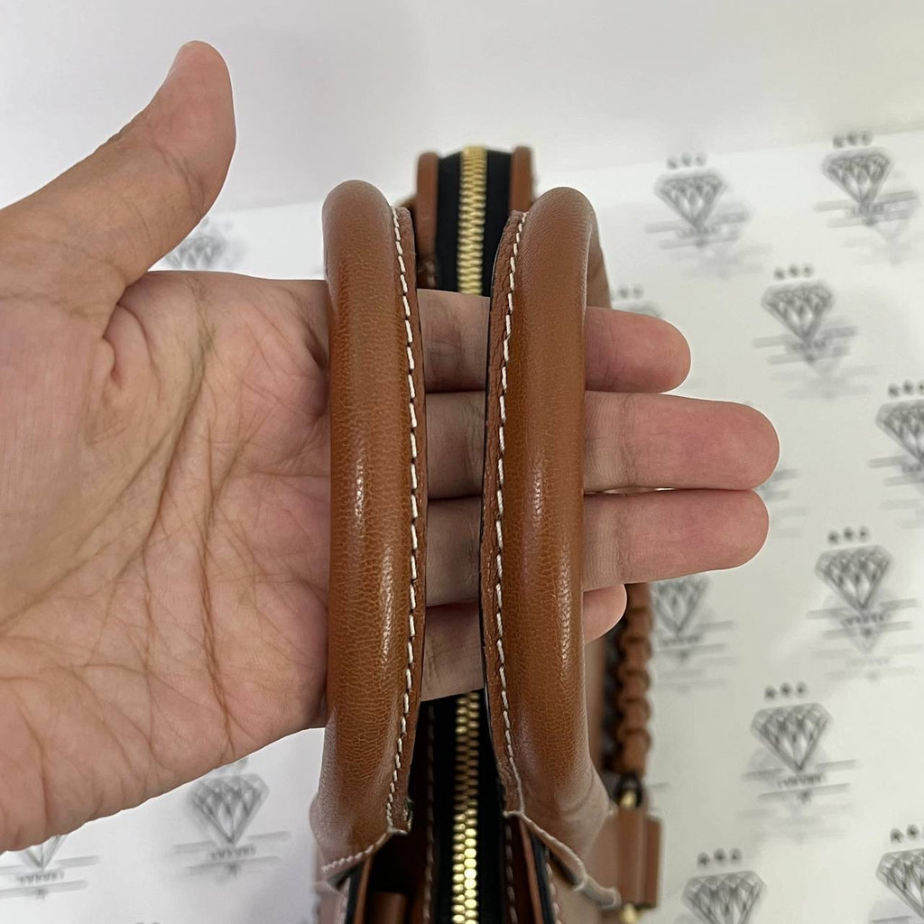 [PRE LOVED] Burberry Lorne Bucket Bag in Small Tan Pebbled Leather