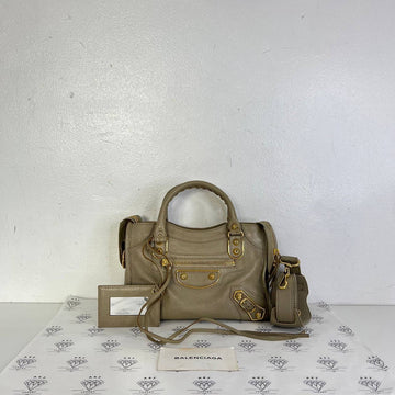 [PRE LOVED] Balenciaga Mini City Metallic Edge in Gray GHW