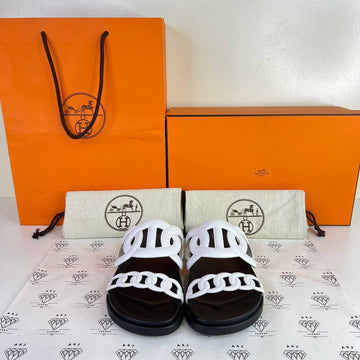 [PRE LOVED] Hermes Extra Sandals in White Size 38.5EU