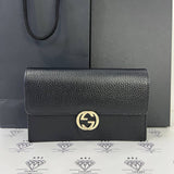 [PRE LOVED] Gucci Interlocking Wallet on Chain in Black