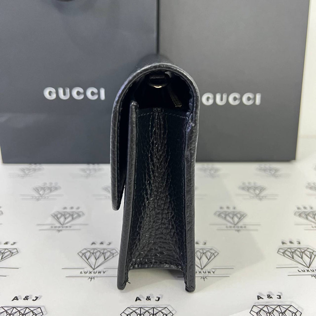 [PRE LOVED] Gucci Interlocking Wallet on Chain in Black