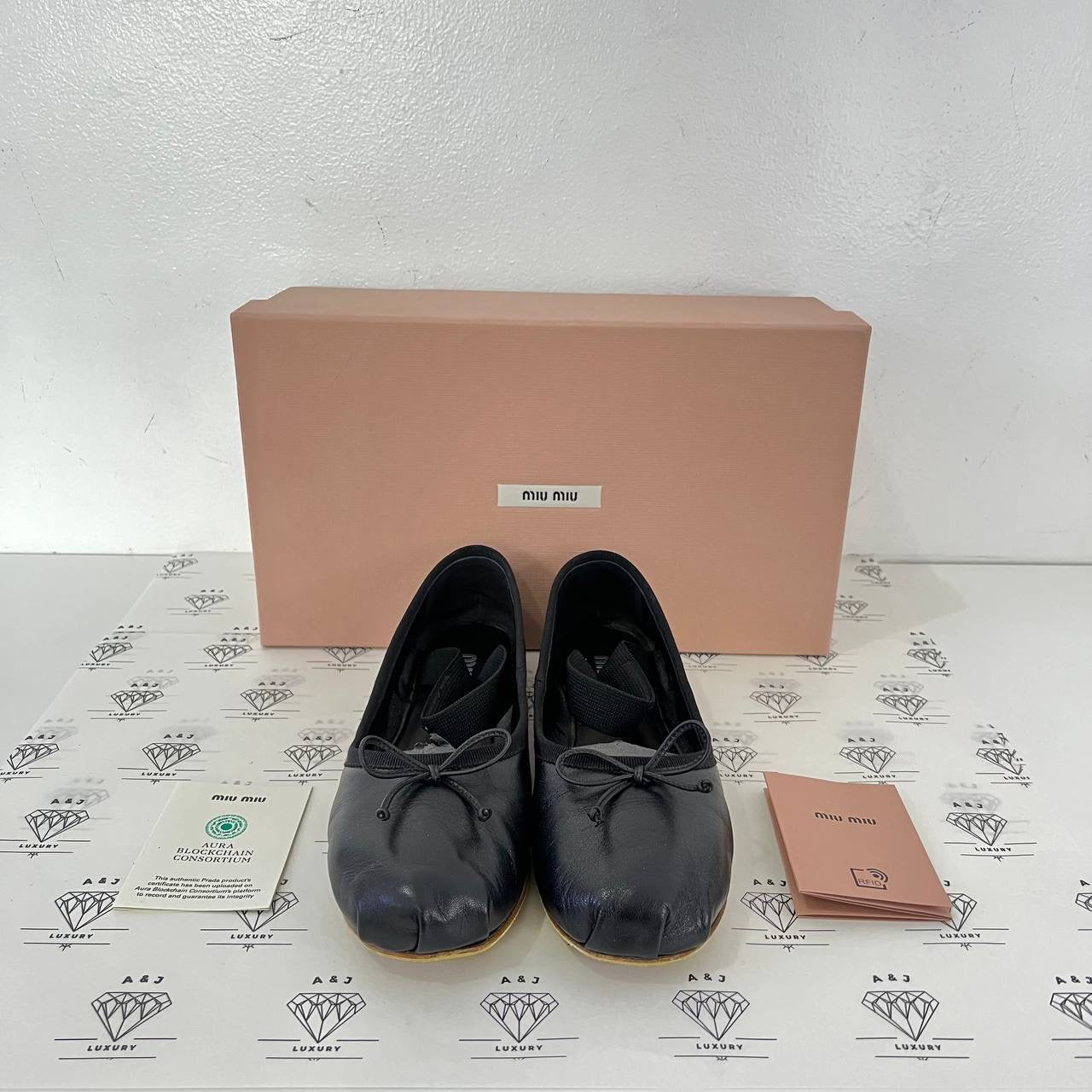 [PRE LOVED] Miu Miu Leather Ballerina Flats in Size 36EU