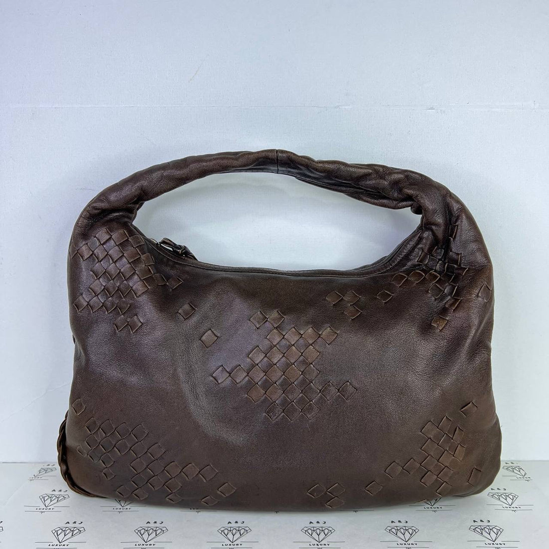 [PRE LOVED] Bottega Veneta Hobo in Brown Intrecciato Leather GHW