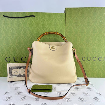[PRE LOVED] Gucci Medium Diana Shoulder Bag in Beige GHW