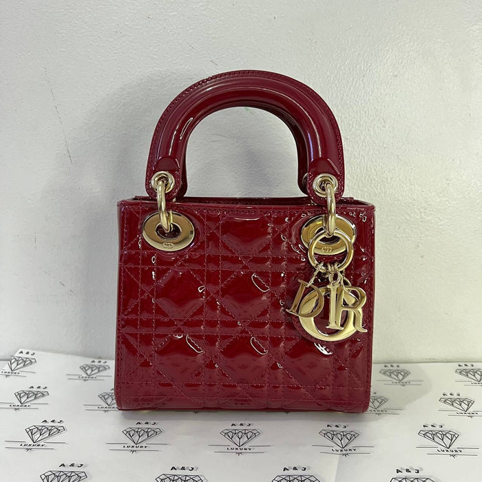 [PRE LOVED] Christian Dior Mini Lady D in Red Patent Leather GHW (2022)