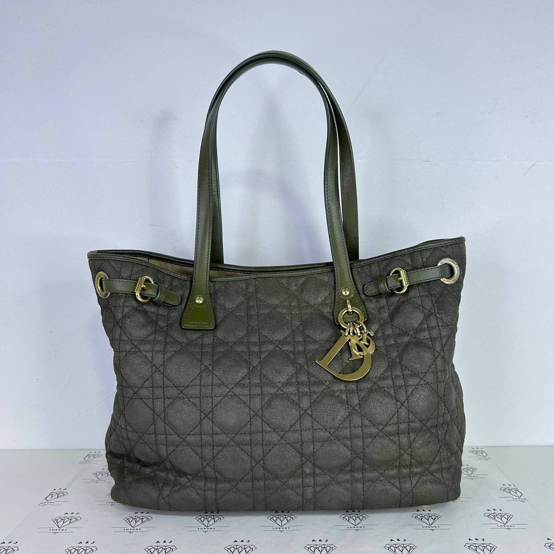 [PRE LOVED] Christian Dior Panarea Tote in Khaki GHW