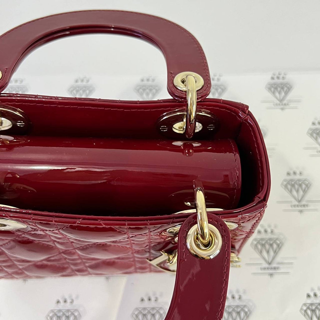 [PRE LOVED] Christian Dior Mini Lady D in Red Patent Leather GHW (2022)