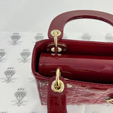 [PRE LOVED] Christian Dior Mini Lady D in Red Patent Leather GHW (2022)