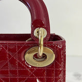 [PRE LOVED] Christian Dior Mini Lady D in Red Patent Leather GHW (2022)