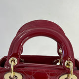 [PRE LOVED] Christian Dior Mini Lady D in Red Patent Leather GHW (2022)