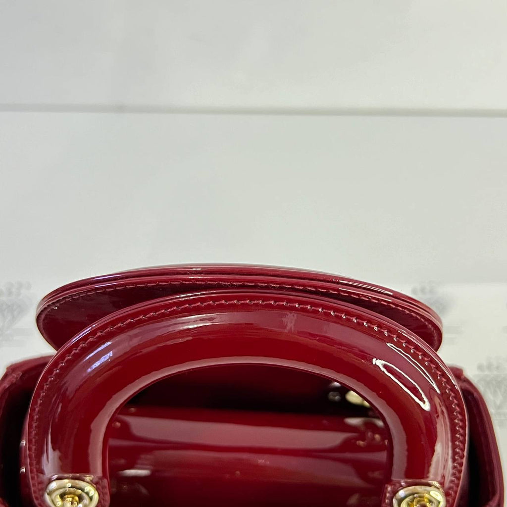 [PRE LOVED] Christian Dior Mini Lady D in Red Patent Leather GHW (2022)