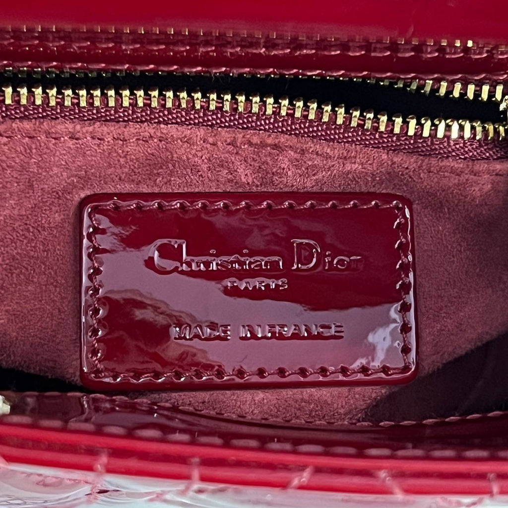 [PRE LOVED] Christian Dior Mini Lady D in Red Patent Leather GHW (2022)