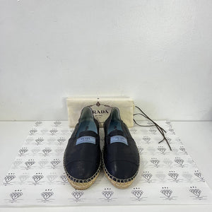 [PRE LOVED] Prada Logo Espadrilles in Black Size 39.5EU