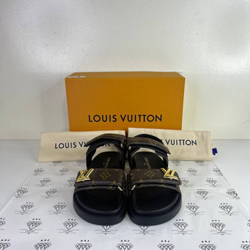 [PRE LOVED] Louis Vuitton Sunset Flat Sandals in Monogram Size 37EU