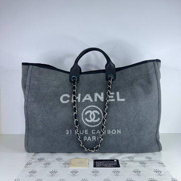 [PRE LOVED] Chanel Large Deauville in Blue Canvass SHW (Series 16)