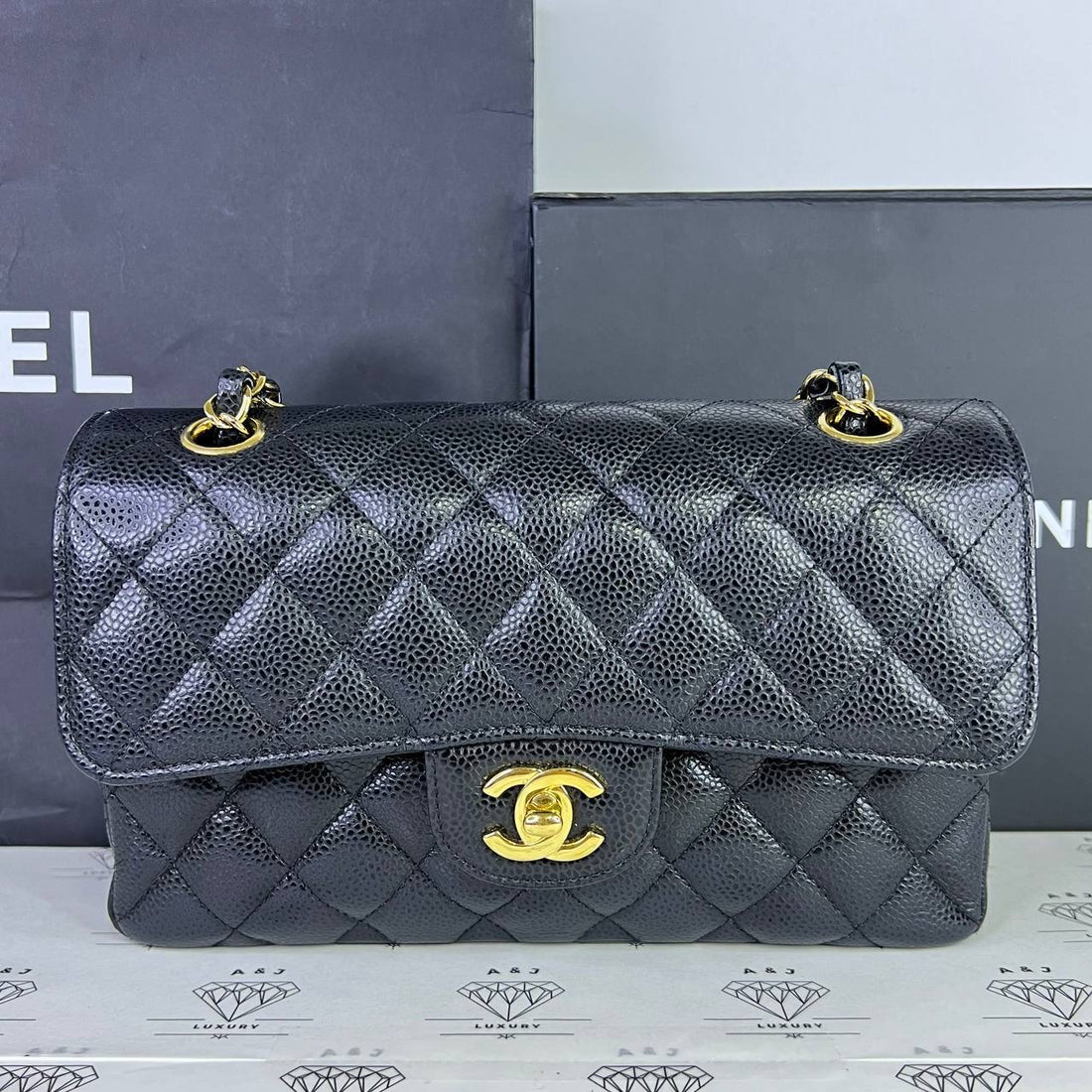 [PRE LOVED] Chanel Small Classic Double Flap in Black Caviar Leather GHW (Series 30)