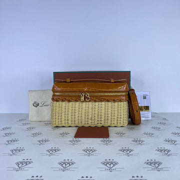 [PRE LOVED] Loro Piana L19 Wicker in Tan Croc GHW