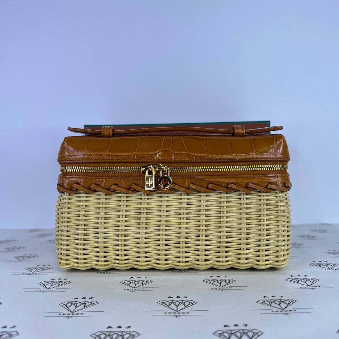 [PRE LOVED] Loro Piana L19 Wicker in Tan Croc GHW