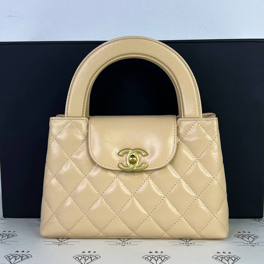 [PRE LOVED] Chanel Small Kelly in Beige Calfskin Leather GHW (microchipped)