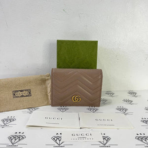 [PRE LOVED] Gucci Marmont Bifold Wallet in Beige GHW