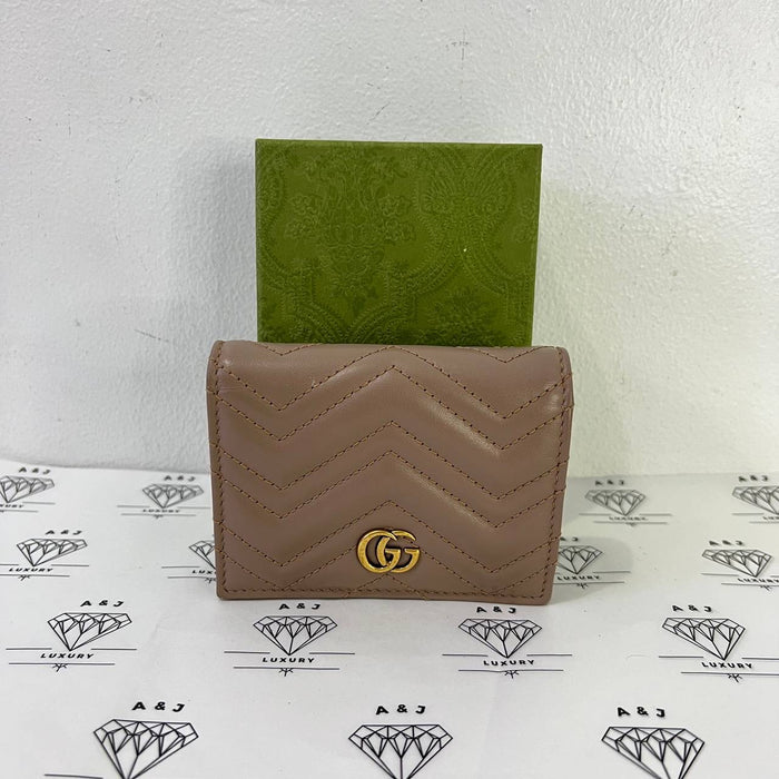 [PRE LOVED] Gucci Marmont Bifold Wallet in Beige GHW