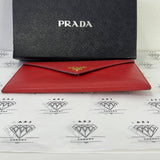 [PRE LOVED] Prada Envelope Wallet in Red Vitello Move Leather GHW