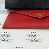 [PRE LOVED] Prada Envelope Wallet in Red Vitello Move Leather GHW