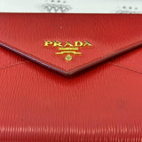 [PRE LOVED] Prada Envelope Wallet in Red Vitello Move Leather GHW