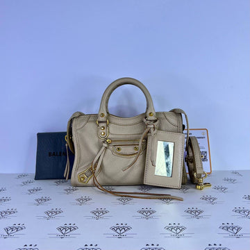 [PRE LOVED] Balenciaga Nano City Metallic Edge in Beige GH