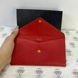 [PRE LOVED] Prada Envelope Wallet in Red Vitello Move Leather GHW