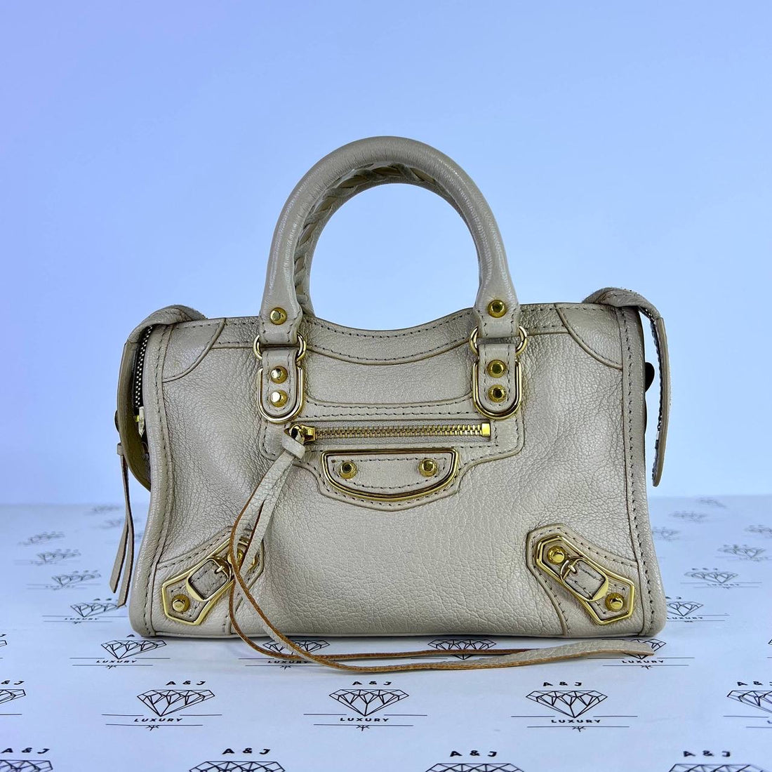 [PRE LOVED] Balenciaga Nano City Metallic Edge in Beige GH