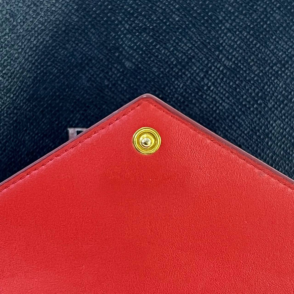 [PRE LOVED] Prada Envelope Wallet in Red Vitello Move Leather GHW