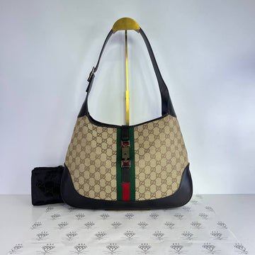 [PRE LOVED] Gucci Vintage Jackie Shoulder Bag in Brown with Black trims SHW
