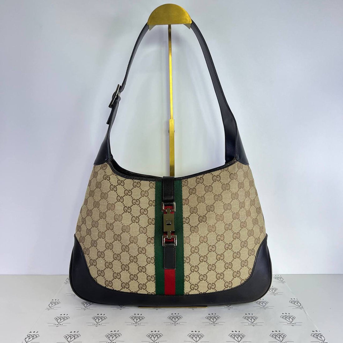 [PRE LOVED] Gucci Vintage Jackie Shoulder Bag in Brown with Black trims SHW
