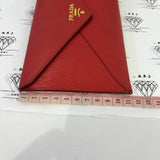 [PRE LOVED] Prada Envelope Wallet in Red Vitello Move Leather GHW